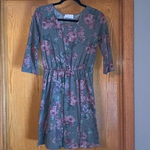 Floral Dress - French Grey